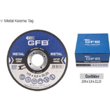 Gfb Metal Kesme Taş 230 x 3,0 x 22,23 25\'li Adet