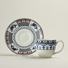 Karaca Iznik Çini Kahve Fincanı ve Tabağı 90 ml