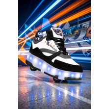 Dark Seer Ds Speedy Beyaz Mavi Tekerlekli Işıklı Paten Çocuk Ayakkabı Sneaker