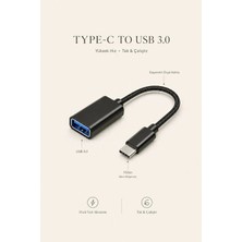 Type-C To USB 3.0 Otg Dönüştürücü Kablo Örgülü Hızlı Veri Aktarım Dönüştürücü