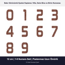 Demiraslan Kardeşler Ticaret 12 cm Boyutunda 0-9 Arası 10 Adet Bakır Eskitme Görünümlü  Kendinden Yapışkanlı Villa Daire Birim Numarası Seti