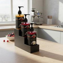 Decorelax 3 Katlı 3 Bölmeli Model 4 Sos Standı – Geniş Şişeler Için Endüstriyel Düzen