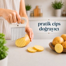 Dalgalı Patates Kesici Cips Doğrayıcı Sebze Dilimleyici Paslanmaz Çelik Bıçaklı Krinkle Kesici Patates Kesme Aparatı Mutfak Doğrayıcı Sariva Home