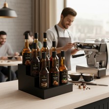 Decorelax 3 Katlı 9 Bölmeli Şurup Standı Model 1 - Siyah Geniş Barista Kahve Sos Düzenleyici