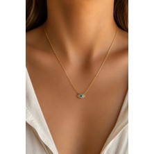 Guvdin Nazar Figürlü Minimalist Tasarım Zincir Kolye Kadın Kolye