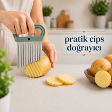 Dalgalı Patates Kesici Cips Doğrayıcı Sebze Dilimleyici Paslanmaz Çelik Bıçaklı Krinkle Kesici Patates Kesme Aparatı Mutfak Doğrayıcı Sariva Home