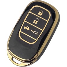 MOZOKO Honda Civic Yeni Kasa Fe1, Cr-V, Hr-V, Accord Uyumlu Siyah Gold Kumanda Kılıfı, Anahtar Koruyucu Kumanda Kılıfı