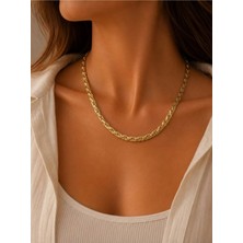 Guvdin 14K Altın Kaplama 45 cm Sarmal Zincir Kolye