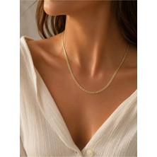 Guvdin 14K Altın Kaplama 45 cm Ince Arpa Zincir Kolye