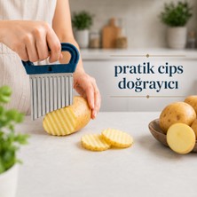 Dalgalı Patates Kesici Cips Doğrayıcı Sebze Dilimleyici Paslanmaz Çelik Bıçaklı Krinkle Kesici Patates Kesme Aparatı Mutfak Doğrayıcı Sariva Home