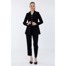 Idyl Kadın Mono Kapama Fit Metal Düğme Detaylı Blazer Ceket