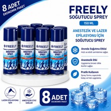 Freely Soğutucu Sprey 150 Ml, Anestezik ve Lazer Epilasyonu Için Soğutucu Sprey (8 Adet)