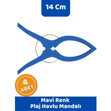 Canvela 4 Adet Mavi Mandal Xl Büyük Boy Şezlong Plaj Havlu Mandalı Halı Asma Battaniye ve Havlu Tutucu Mandal