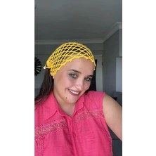 Guvdin El Örgüsü Sarı Saç Filesi - Bohem Stil Bandana