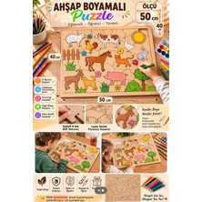 Tuğra Ahşap Boyamalı Hayvanlar Alemi Puzzle – 50 x 40 cm