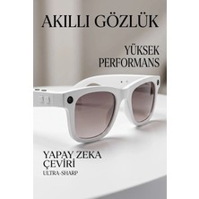 Eco Lounge Birinci Şahıs Çekim Için Beyaz Akıllı Gözlük Kamera Mikrofon Hoparlörlü