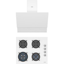 Simfer Premium Beyaz Cam 2'li Ankastre Set (3509 Ocak + 8704 Davlumbaz)