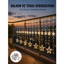 Eco Lounge Yıldız Figürlü Perde Peri LED 3x3 Metre Dekoratif Işık Yeni Nesil