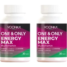 Voonka One&Only Energy Max 1+1 Multivitamin 30 Kapsül Ginseng CoQ10 L-Carnitine D-Ribose