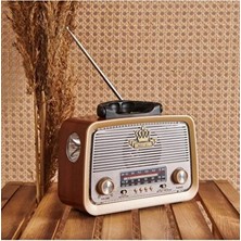 Elarque Nostaljik Radyo Fenerli Radyo ve Bluetooth Hoparlör - Güçlü Batarya ile Taşınabilir Ses ve