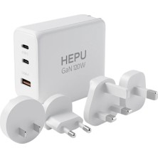 HEPU HP306 240W GaN Seyahat Adaptörü – 4 Farklı Ülke Uyumlu Başlık