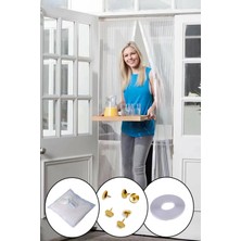 Ett Mıknatıslı Manyetik Kapı Sinekliği Sineklik Tülü Perde (60CM x 210CM 2 Adet Tül)