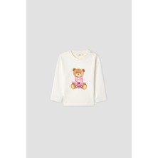 B&G Kız Bebek Ekru Tshirt