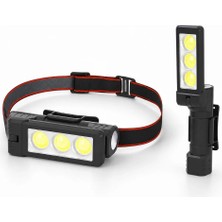 Magicool Gold Silver GS-225 3 LED USB Şarjlı Çok Fonksiyonlu Kafa Feneri