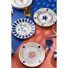 Kütahya Porselen Bone Costa Mare 6 Parça 25 cm Servis Tabağı