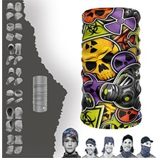 Elarque Boyunluk Extreme Danger Desenli Yazlık Bandana, Çok Amaçlı Kullanım
