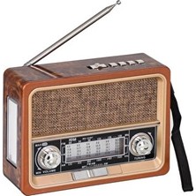Elarque Nostaljik Radyo Ahşap Görünüm Fenerli Müzik Kutusu, Bluetooth ve Fm Radyo Özelliği