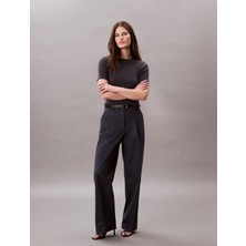 Calvin Klein Kadın / Kız Siyah Calvin Klein Cotton Chıno Pleated, Cge Siyah Kadın Pantolon