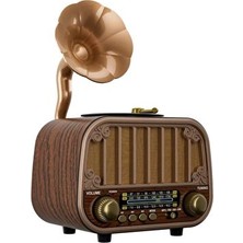 Elarque Nostaljik Radyo Şık Gramafon Tasarımlı Nostaljik Bluetooth ve USB Radyo Kutusu