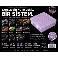Elarque Makyaj & Takı Organizeri 24 Parçalı Şeffaf Plastik Kutu Seti, Modüler Saklama Çözümü