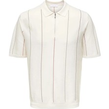 Only & Sons Onswyler Lıfe Str Reg 14SS Zıp Polo Frml Cloud Dancer