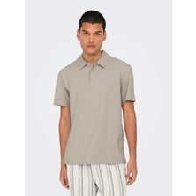 Only & Sons Onskıan Lıfe Reg Seersucker Ss Polo Silver Lining