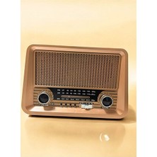 Elarque Nostaljik Radyo Retro Tasarımlı Şarjlı Fm, Sw ve Tf Kartlı Radyo