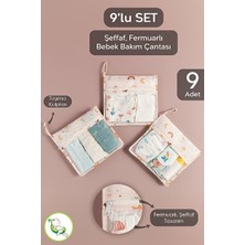Elarque Bebek Bakım Çantası 9 Parça Şeffaf Pencereli Bebek Organizer Seti, Düzenli Seyahat Için