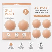 Elarque Iç Giyim Aksesuarı Çiçek Desenli Silikon Göğüs Ucu Kapatıcı Ikili Paket