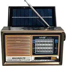 Elarque Nostaljik Radyo Güneş Enerjili , Usb, Sd Kart ve LED Fenerli Tasarım
