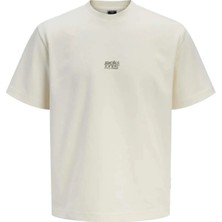 Jack & Jones Jcobreeze Front Prınt Tee Ss Crew Sweet Corn