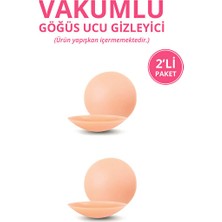 Elarque Iç Giyim Aksesuarı Ten Renkli Vakumlu Meme Ucu Kapatıcılar, 2'li Paket