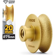 SGS2789 M14-75X20 mm Vakum Elmas Mermer Granit Taşlama Diski Tam Profil