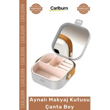 Elarque Makyaj & Takı Organizeri Kompakt Seyahat Makyaj ve Takı Çantası - Aynalı ve Taşınabilir Organizer