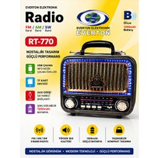 Elarque Nostaljik Radyo Uzun Pil Ömrü ile Bluetooth Radyo ve USB Hafıza Destekli