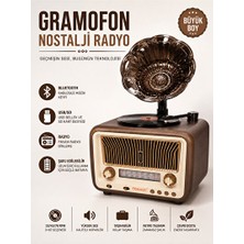 Elarque Nostaljik Radyo Bluetooth Bağlantılı Nostaljik Gramofon Radyo - Retro Müzik Deneyimi