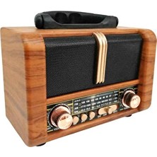 Elarque Nostaljik Radyo Kahverengi Vintage Tasarımlı Bluetooth Radyo: Çok Fonksiyonlu Ses Cihazı