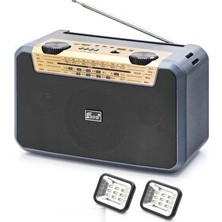 Elarque Nostaljik Radyo Taşınabilir Solar ve Bluetooth Radyo, Çok Fonksiyonlu Kamp Hoparlör