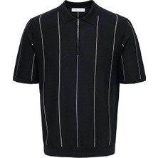 Only & Sons Onswyler Lıfe Str Reg 14SS Zıp Polo Frml Dark Navy