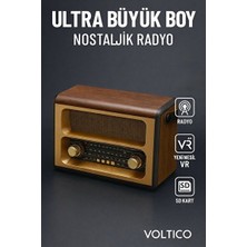 Elarque Nostaljik Radyo Büyük Boy Retro Bluetooth Radyo, Güçlü Ses ve Şık Tasarım
